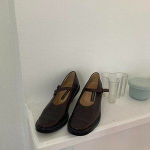 Absolutely incredible Ann demeulemeester vintage 90s Mary Jane heels dark brown